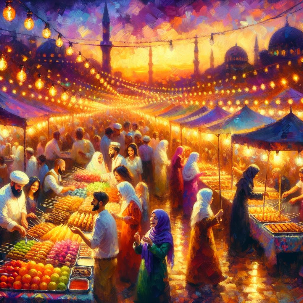 Vibrant Feast at the Evening Market