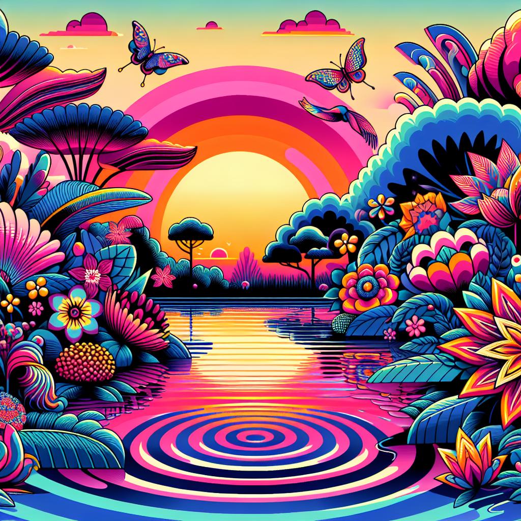 Vibrant Serenity: A Pop Art Eden