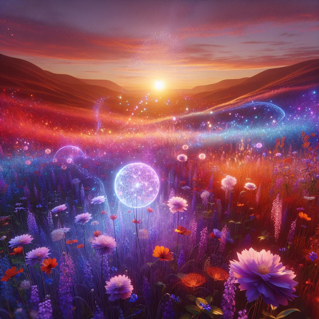 Celestial Meadow of Luminescent Bloom